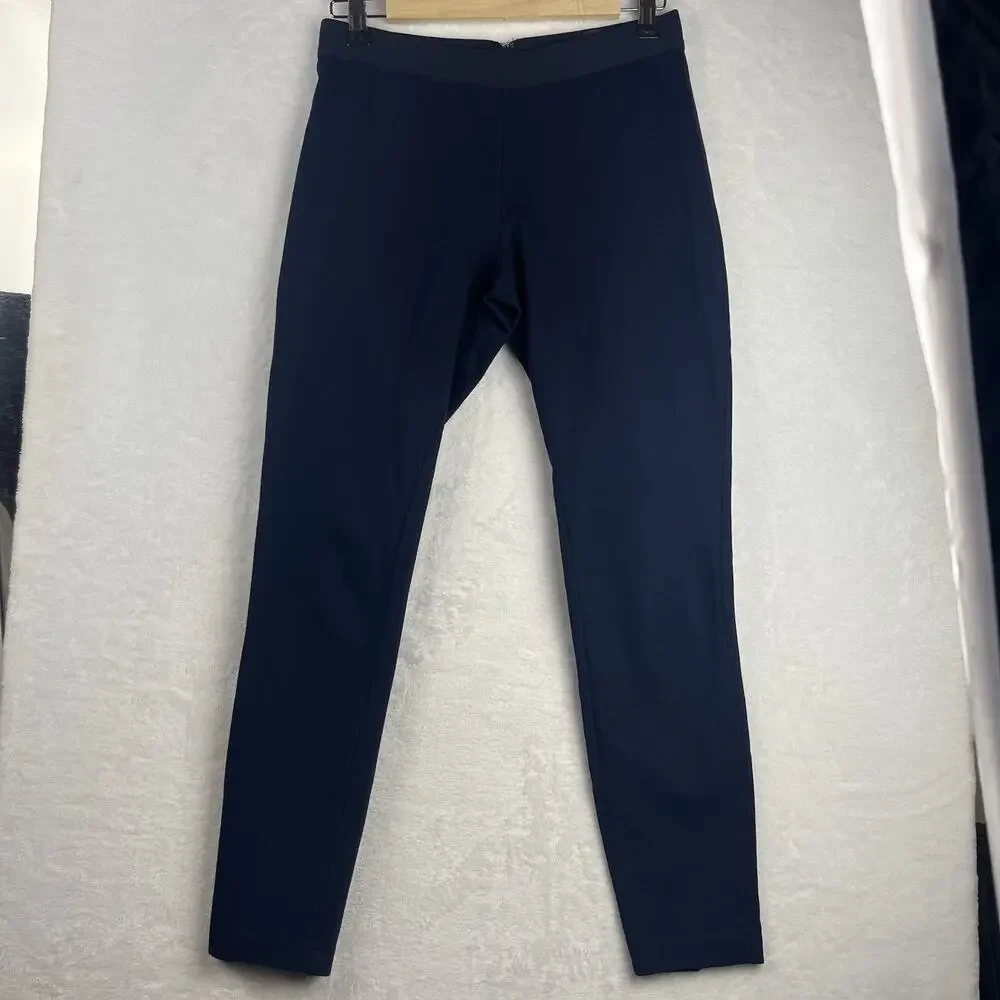 J. Crew Navy Blue Pixie Leggings Pants Women Size 8 Back Zipper Back Seam 31090 - Picture 2 of 15